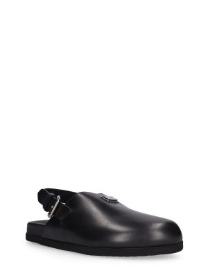 Kožené sandály Dolce & Gabbana černé