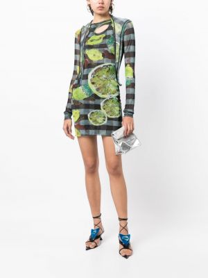 Kleid mit kapuze mit print Ottolinger grün