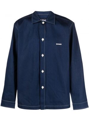 Βαμβακερό πουκάμισο με σχέδιο Sunnei μπλε