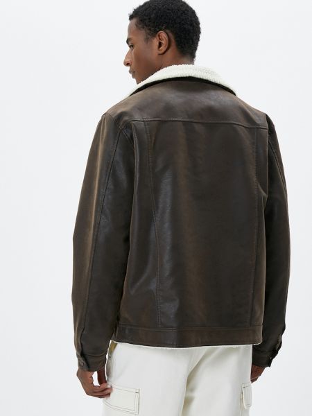 Куртка из искусственной кожи Koton коричневая