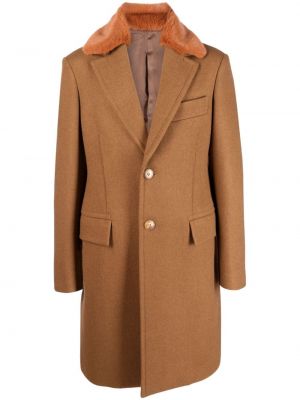 Płaszcz wełniany Lanvin brązowy