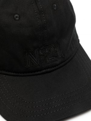 Haftowana czapka z daszkiem bawełniana N°21 czarna