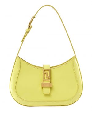Δερμάτινη τσάντα ώμου Versace κίτρινο