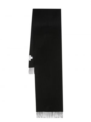 Vlnený šál s výšivkou Lanvin čierna