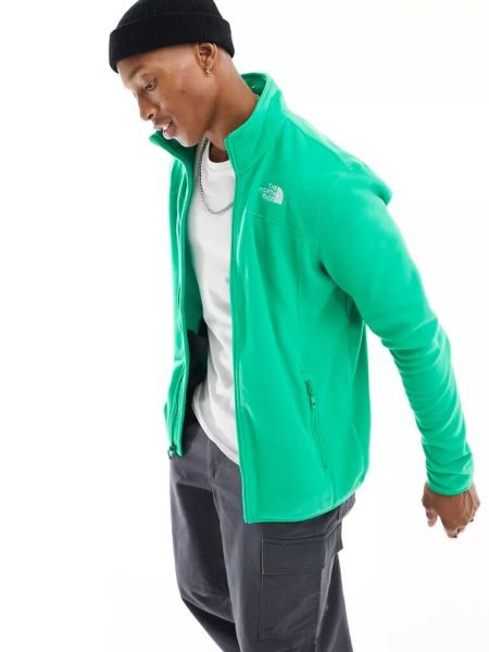 Флисовая куртка на молнии The North Face зеленая