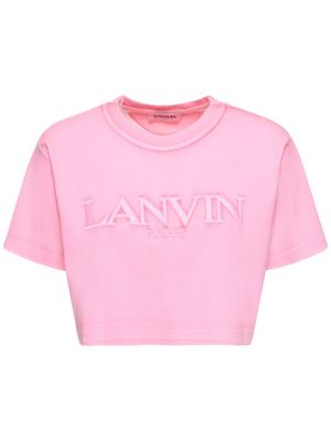 Tricou cu imagine din jerseu Lanvin roz