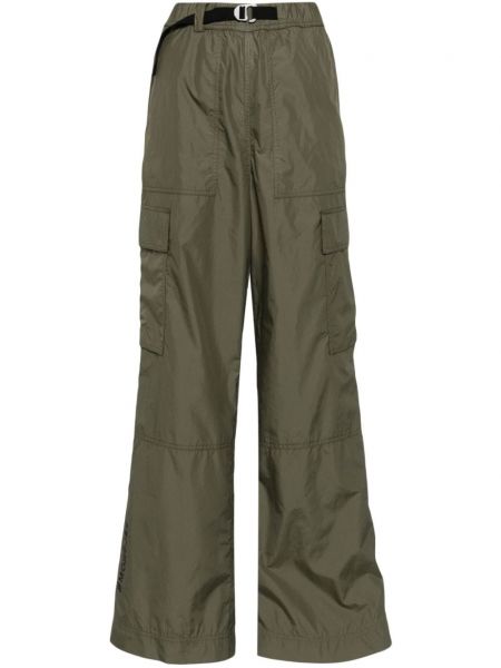 Pantaloni cu cataramă Moncler Grenoble verde