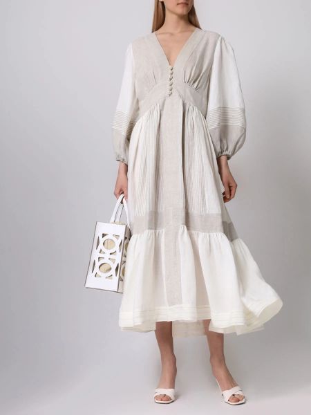 Льняное платье Forte Dei Marmi Couture бежевое