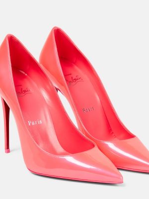 Pantofi cu toc din piele de lac Christian Louboutin roz