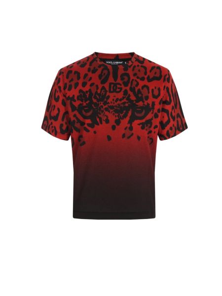 Koszulka bawełniana Dolce And Gabbana czerwona