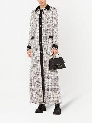 Abrigo con botones de tweed Dolce & Gabbana blanco