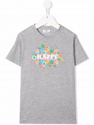 Trykt floral t-skjorte for jenter Chiara Ferragni Kids grå