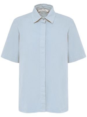 Hemd aus baumwoll mit kurzen ärmeln Max Mara himmelblau
