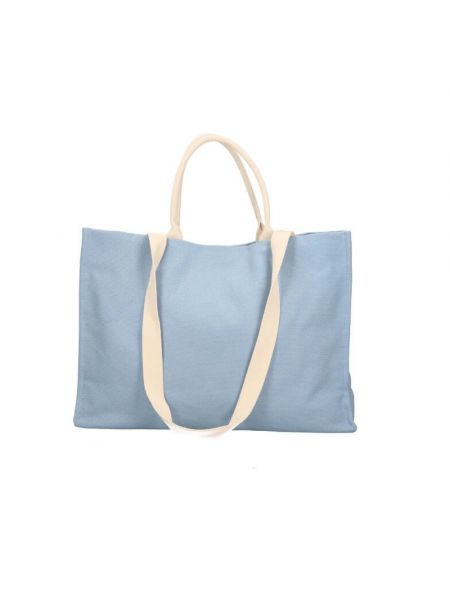 Shopper handtasche aus baumwoll mit taschen Twinset blau