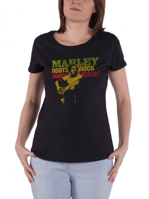 Футболка скинни Bob Marley черная
