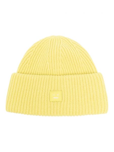 Bonnet en laine Acne Studios jaune