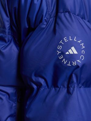 Nylonowa kurtka puchowa Adidas By Stella Mccartney niebieska