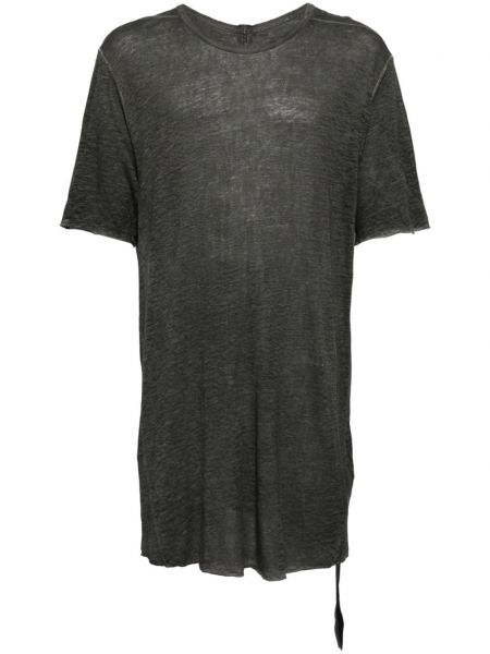 Lněné tričko na zip Isaac Sellam Experience šedé