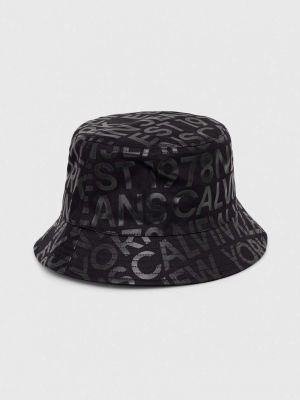 Oboustranný bavlněný klobouk Calvin Klein Jeans černý