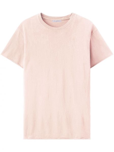 Kokvilnas t-krekls ar melanža rakstu John Elliott rozā