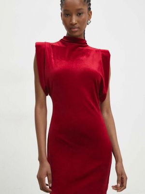 Красное велюровое платье мини Answear Lab