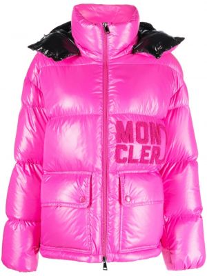 Péřová bunda Moncler růžová