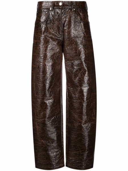 Pantalones de cuero bootcut Msgm marrón