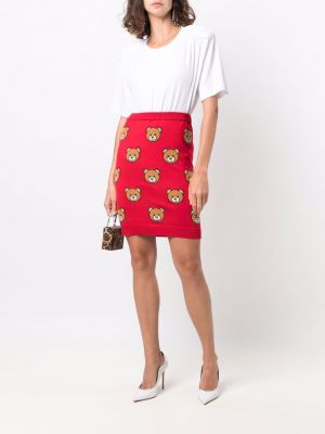 Falda con estampado Moschino rojo