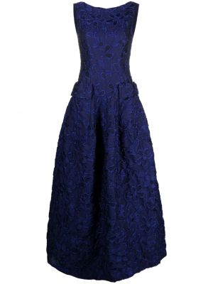 Večerna obleka s cvetličnim vzorcem iz žakarda Talbot Runhof modra