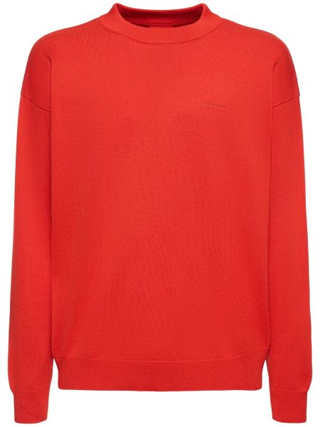 Suéter de seda de algodón de punto Ferrari rojo