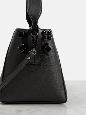 Kožená kožená taška Christian Louboutin čierna