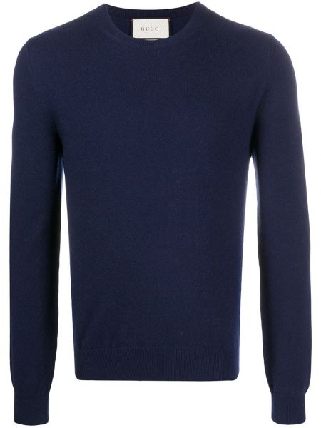 Jersey con bordado de cachemir de tela jersey Gucci azul