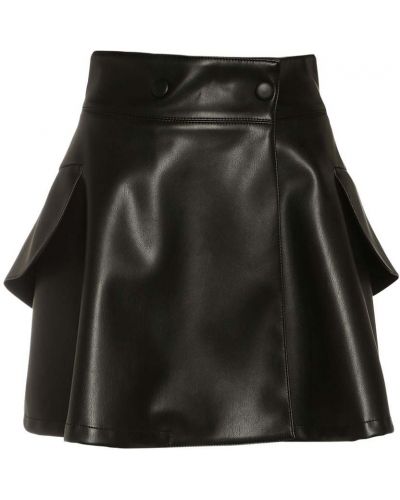 Kožená sukňa s vreckami z ekologickej kože Philosophy Di Lorenzo Serafini čierna