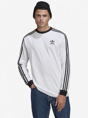 Csíkos hosszú ujjú póló Adidas Originals fehér