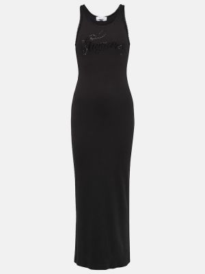 Памучна макси рокля Blumarine черно