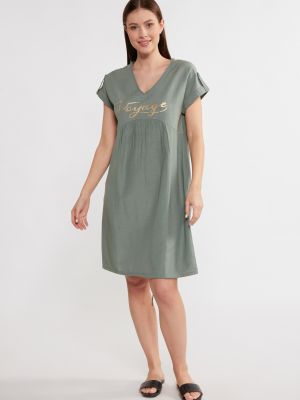 Sukienka mini z napisami Monnari zielona