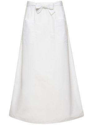 Bavlněné midi sukně s mašlí Totême bílé