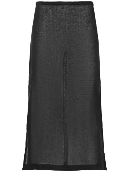 Krepová midi sukňa Michael Kors Collection čierna