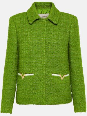 Abrigo de tweed Valentino verde