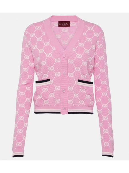 Bomull strikkegenser Gucci rosa