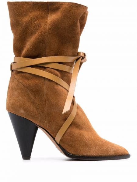 Stivali di gomma in velluto Isabel Marant marrone