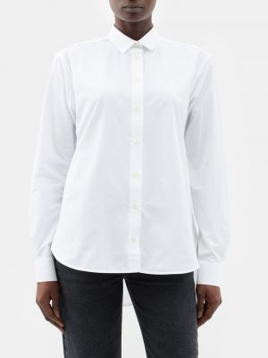 Рубашка из хлопкового поплина с острым воротником Toteme белый