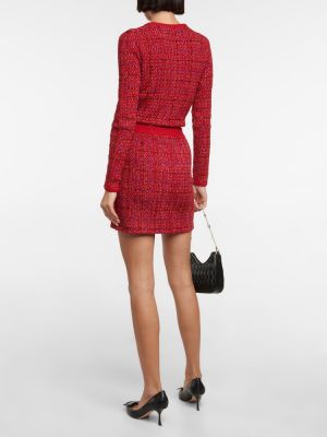Mini sukně s vysokým pasem Self-portrait červené