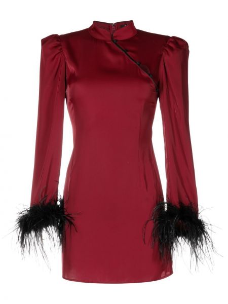 Mini obleka s perjem De La Vali rdeča
