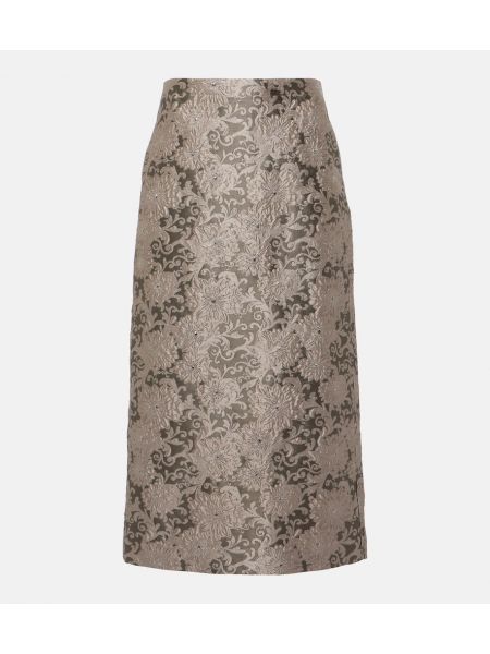 Falda midi de tejido jacquard 's Max Mara gris