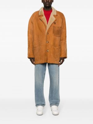 Semišový kabát A.n.g.e.l.o. Vintage Cult oranžový