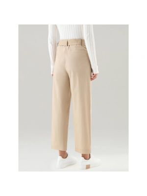Pantalones de algodón Woolrich beige
