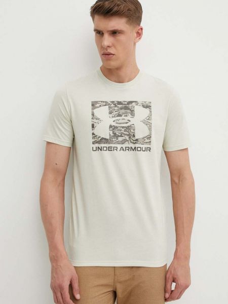 Koszulka z nadrukiem Under Armour beżowa