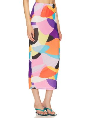 Falda midi con estampado abstracto Afrm violeta