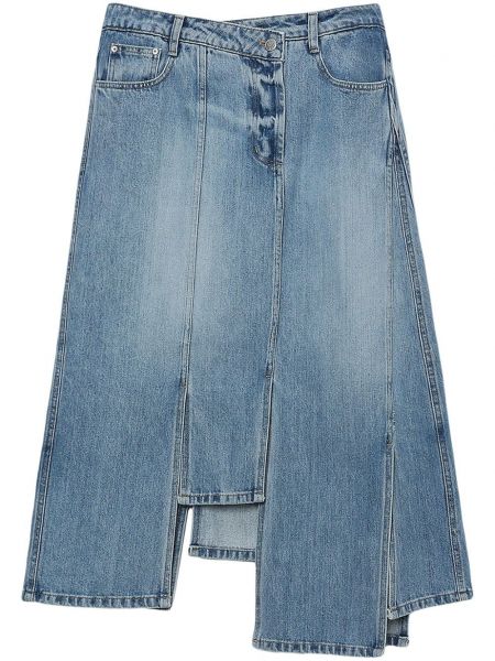 Spódnica jeansowa asymetryczna Lvir niebieska